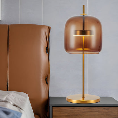 LumiLux - Smoked Glass Table Lamp for a Warm Ambiance