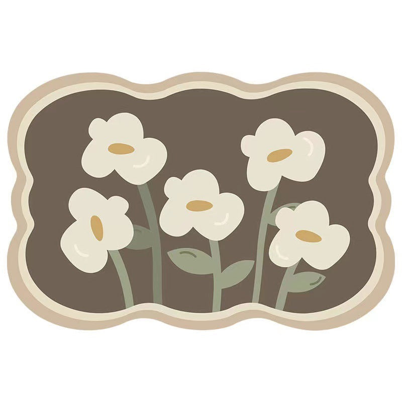 Super Absorbent Flower Non-Slip Mat for Bathroom