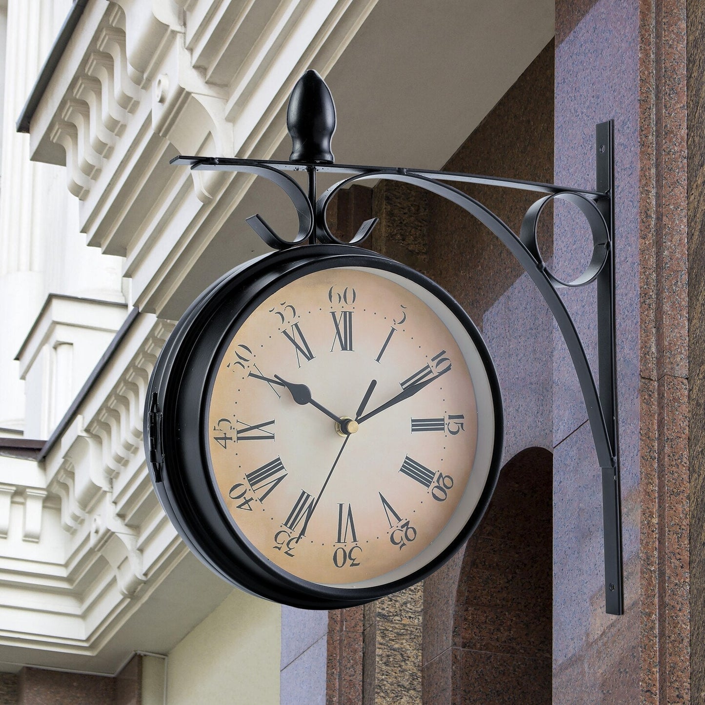 TimeTraveler - Retro Double Sided Wall Clock Black