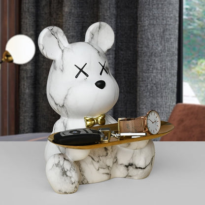 Graffiti Teddy Bear Resin Tray – Artistic Decor & Unique Gift for Art Lovers