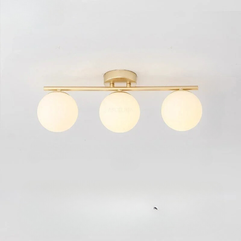 Nordic LED Glass Ceiling Light – Elegant White Sphere for Every Space