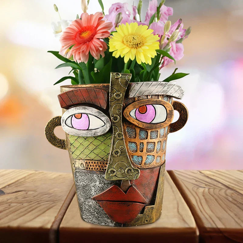 Abstract Face Pot