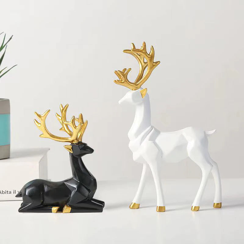 Geometric Reindeer Sculptures