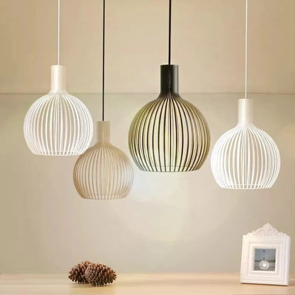 Nordic Wooden Cage Pendant Light Chandelier