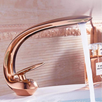 Rose Gold Minimalistic Sink Faucet