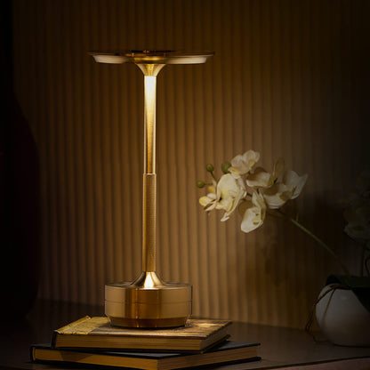 The "Disc" Rechargeable and Dimmable Aluminium Lamp