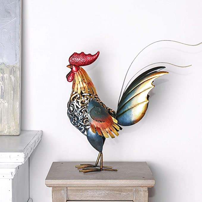 Iron Rooster Sculpture