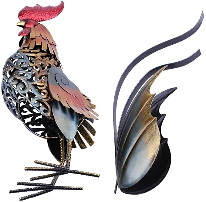 Iron Rooster Sculpture