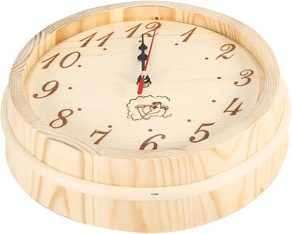 SaunaTime Wooden Clock - Rustic Wall Clock for Sauna & Wellness Spaces