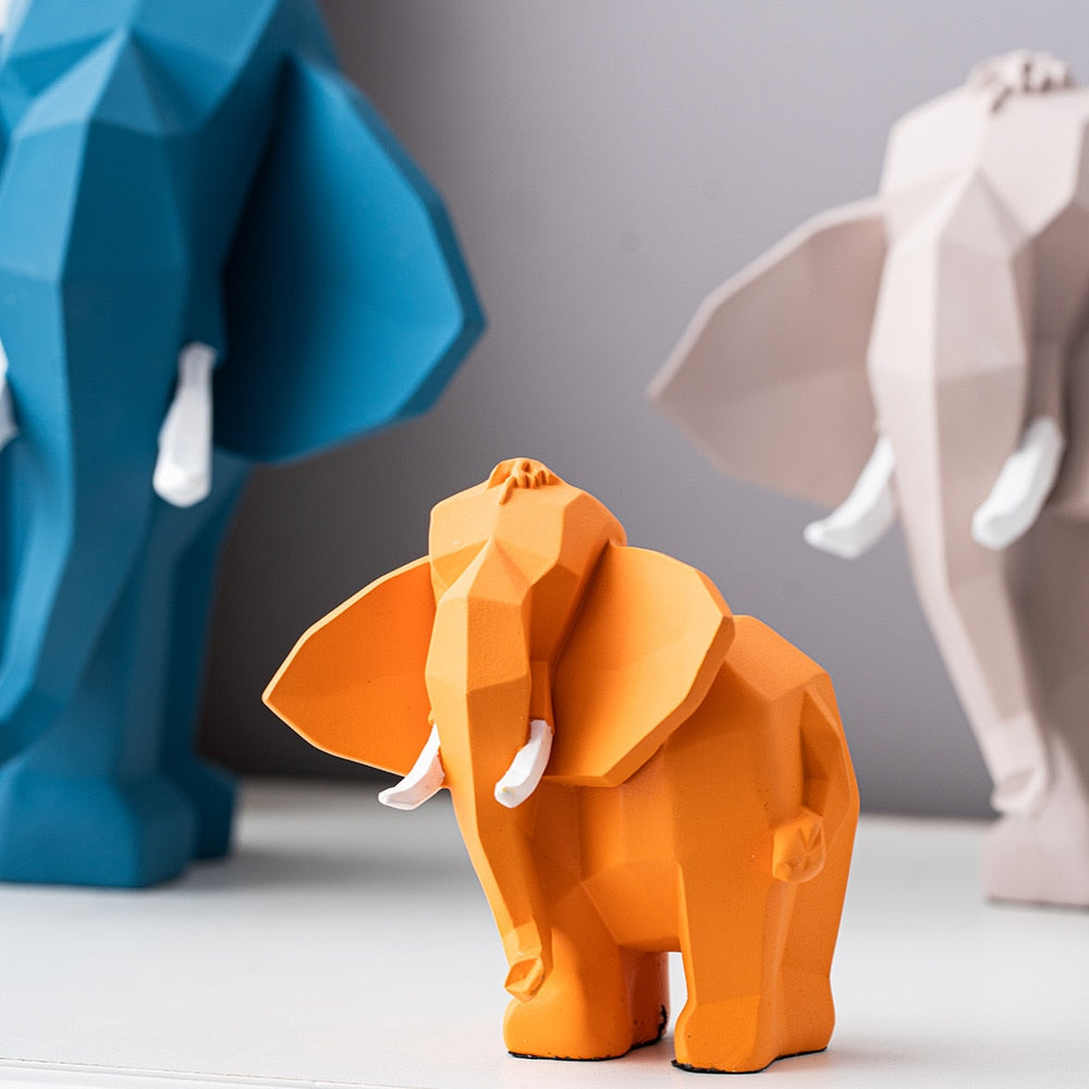 Modern Geometric Elephant Sculpture