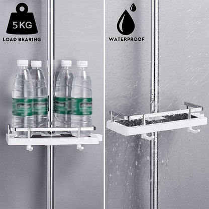 No Drilling Bathroom Pole Shower Storage Rack Holder