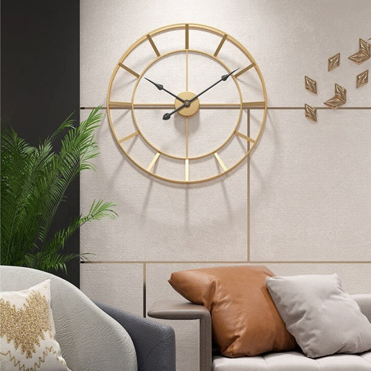 Miravique Gold Metal Wall Clock Large