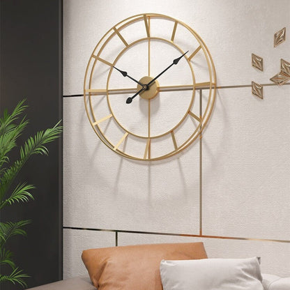 Miravique Gold Metal Wall Clock Large