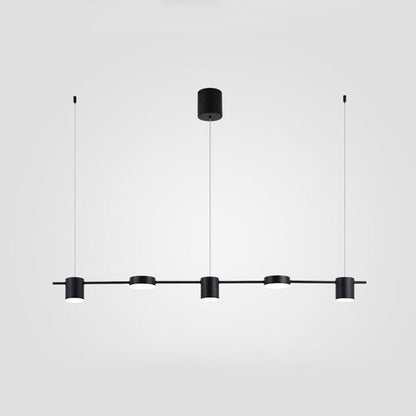 Drum Aluminum Pendant Lamp Island Modern Simple 3/5-light Black/Gold Ceiling Lamp in Warm/White Light