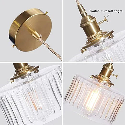 Stunning Cylinder Glass Pendant Light