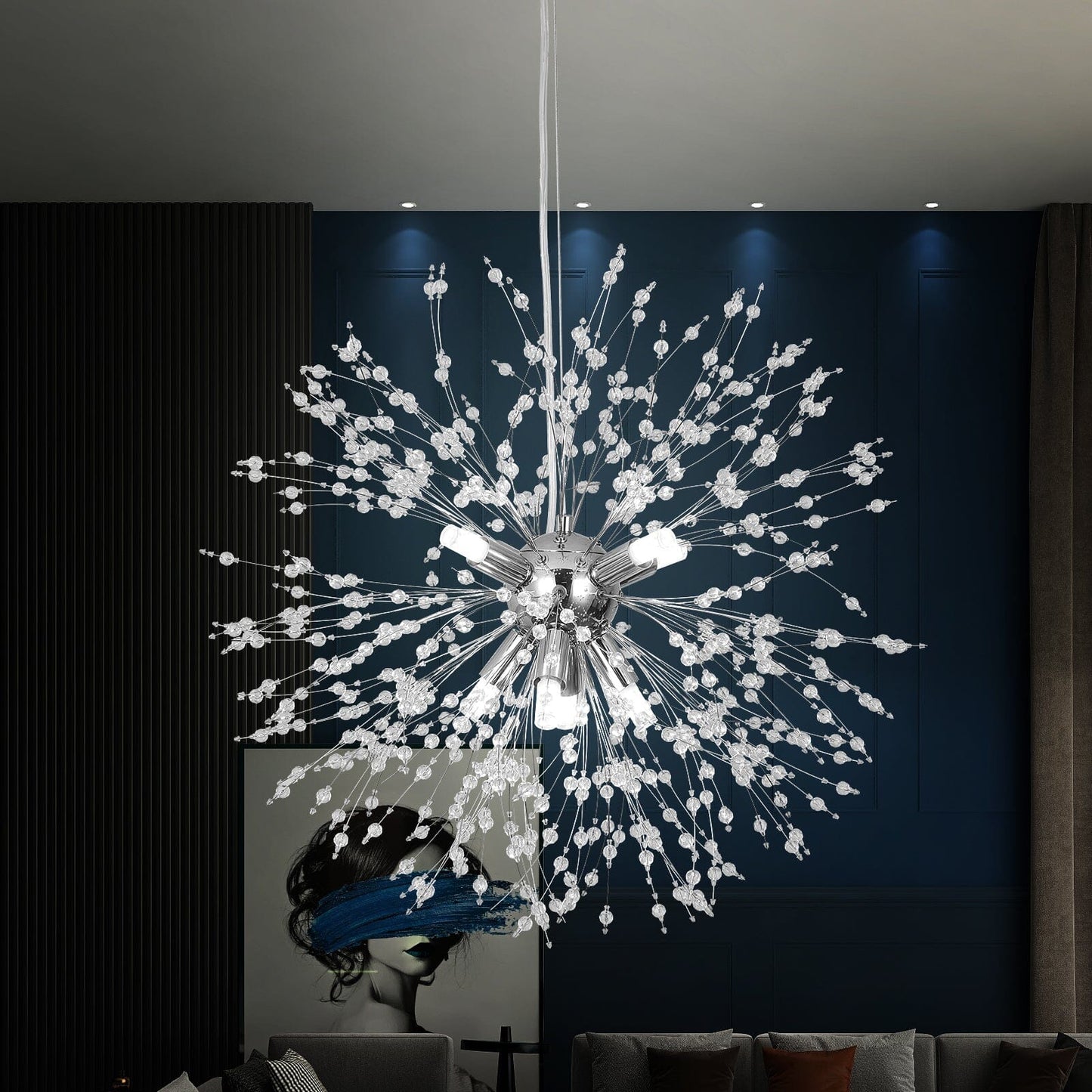 Modern Dandelion Crystal Pendant Light