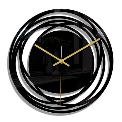 GlowGold - Modern Metal Wall Clock Black