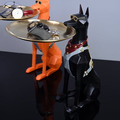 Geometric Doberman Key Tray