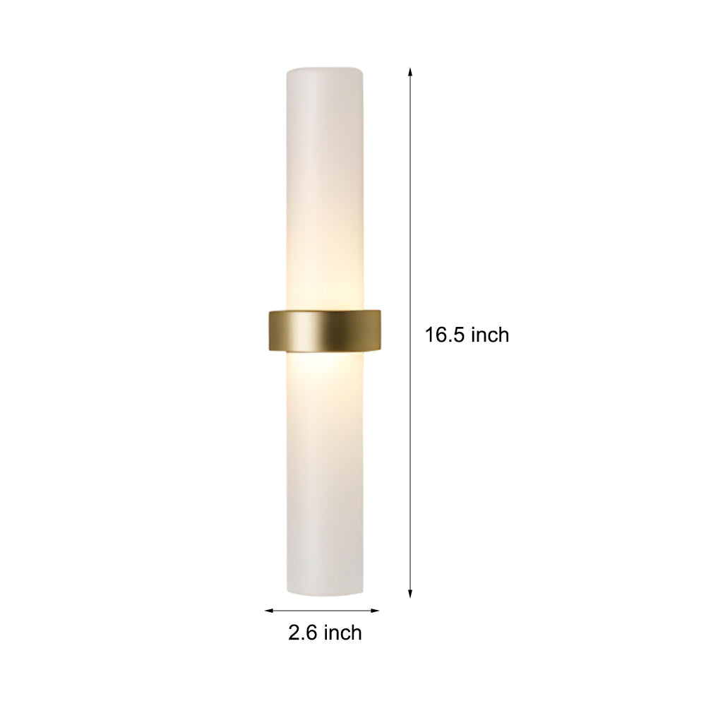 GlowLight - Modern Wall Lamp Made of Frosted Glass Tube in Warm White for the Living Room