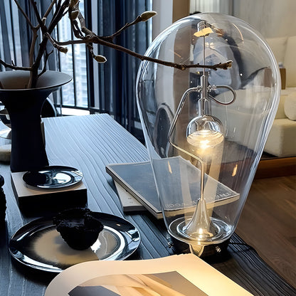 LumiMagnet - Glass Table Lamp with Industrial Magnetic Control and Touch Dimmer