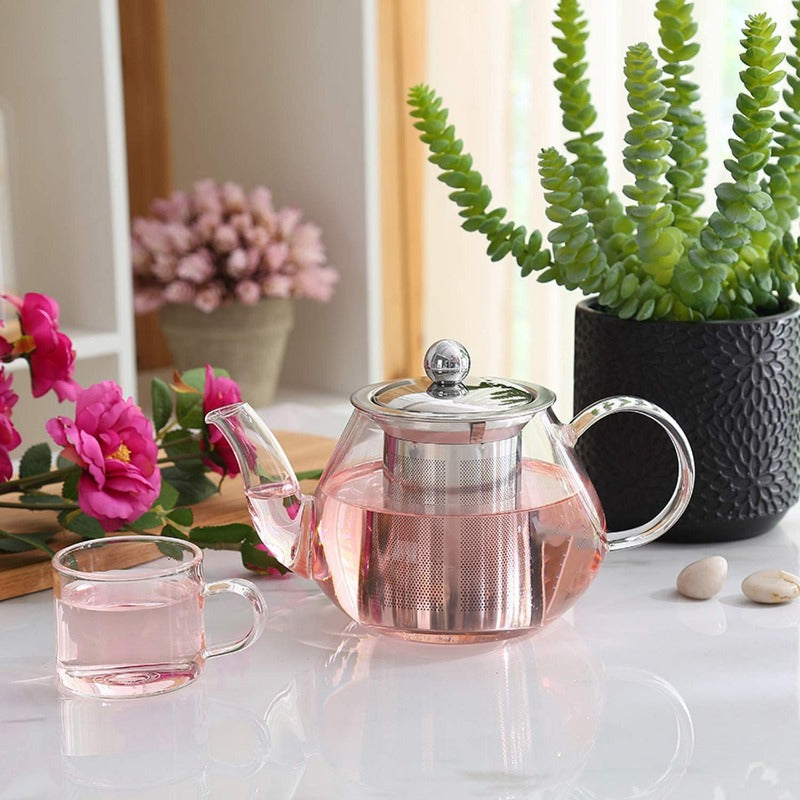 Borosilicate Glass Teapot with Stainless Steel Infuser