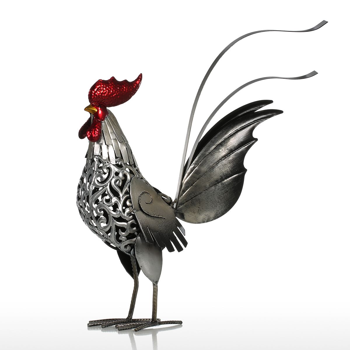 Iron Rooster Sculpture