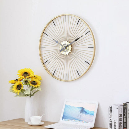 Addison Decorative Gold Metal Wall Clock Large