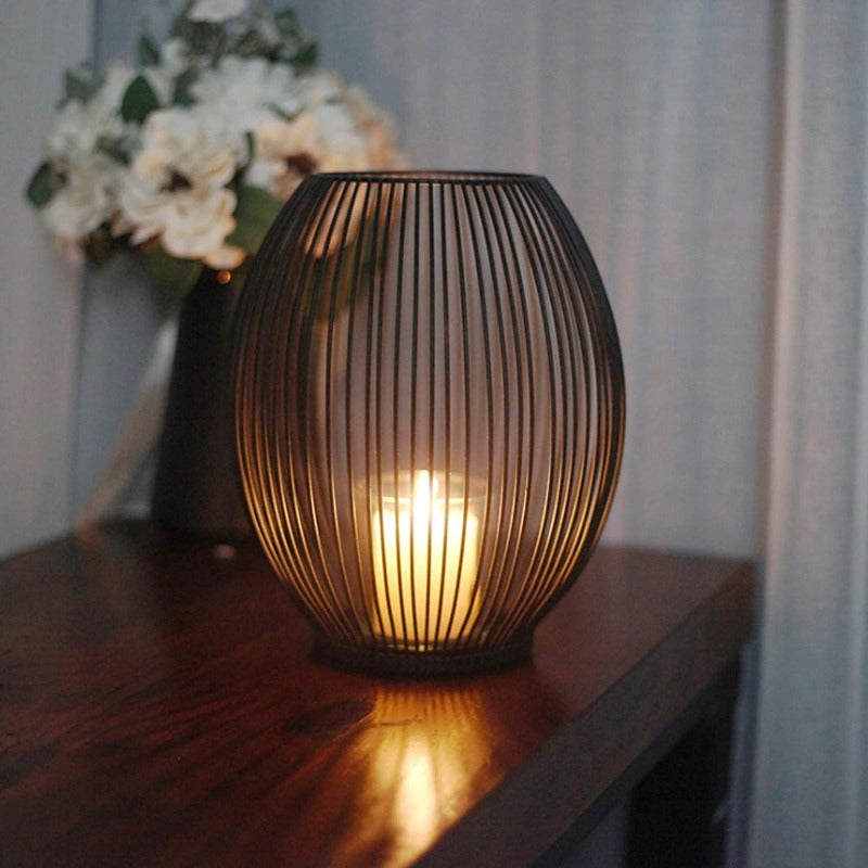 Modern Metal Basket Candle Holders