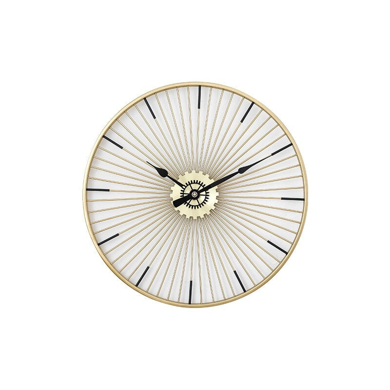 Miravique Decorative Gold Metal Wall Clock Large