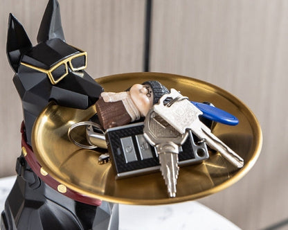 Geometric Doberman Key Tray