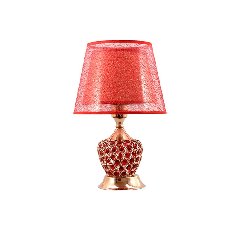 VintageGloed - Retro Urn Shaped Bedside Lamp with Double Empire Shade