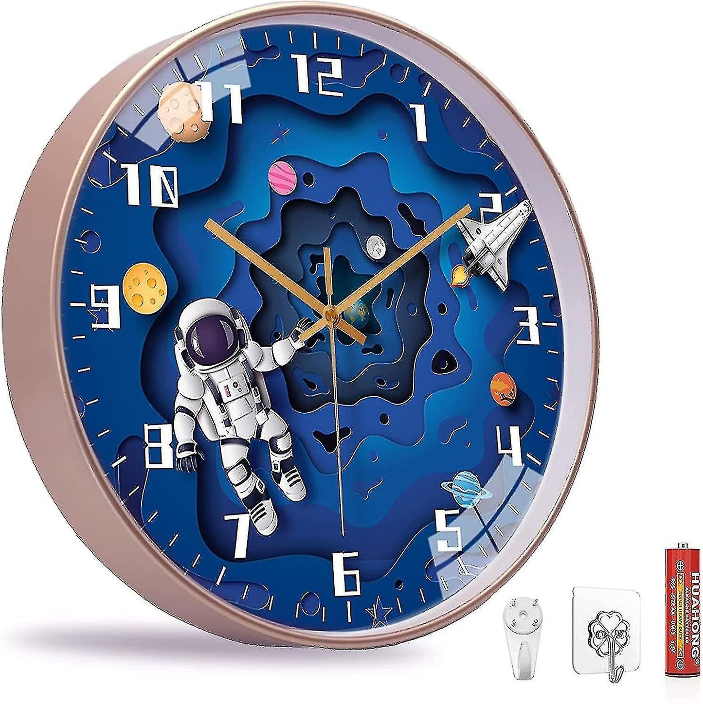 StarGlow - Space Adventure Kids Wall Clock