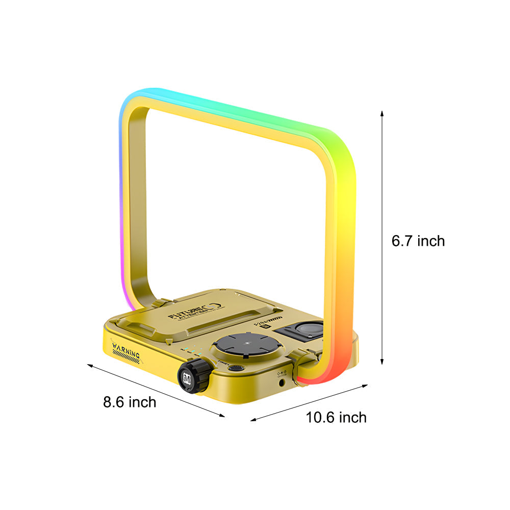 TechGlow - 3-in-1 Table Lamp with Wireless Charger, RGB Lighting and Timer