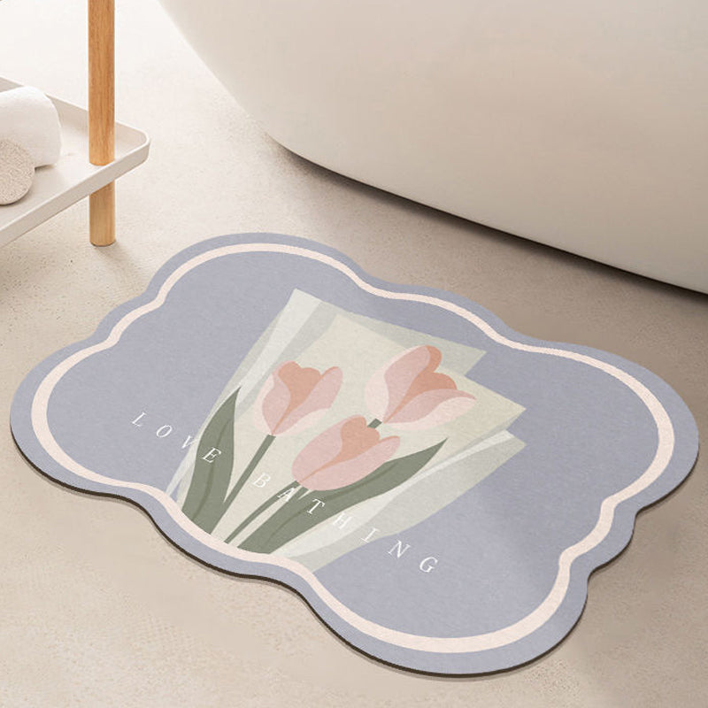 Super Absorbent Flower Non-Slip Mat for Bathroom