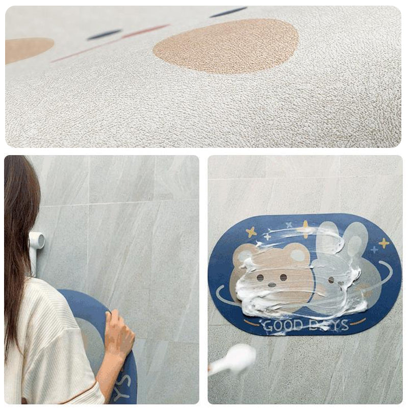 Cartoon Anti-Slip Bathroom Mat, Washable Quick Drying Anti-Bacterial Door Mat