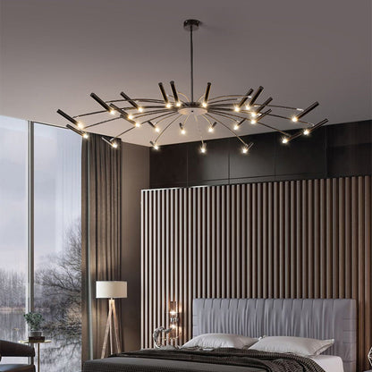 EvetteLuxe - Modern LED chandelier in gold and black