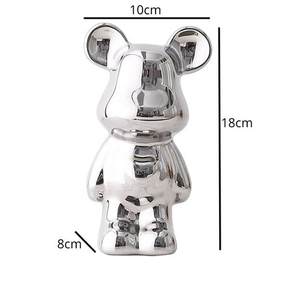 Unique Metallic Bear Penny Bank - Decorative Coin Bank for Home Decor