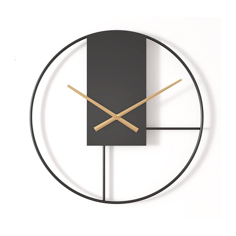 Miravique Black Minimalist Metal Large Wall Clock