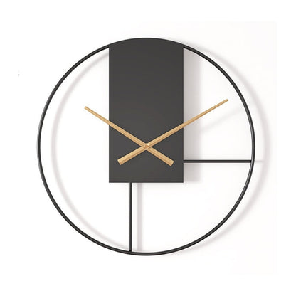 Aberdeen Black Minimalist Metal Large Wall Clock