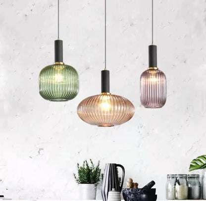 Retro Colourful Glass Pendant Light