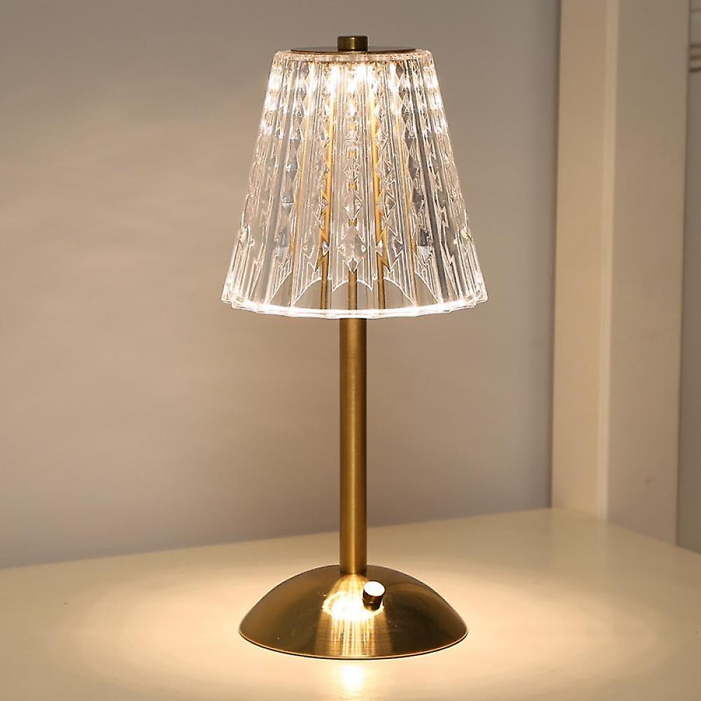 Vintage Golden Crystal Table Lamp