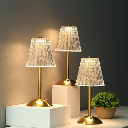 Vintage Golden Crystal Table Lamp