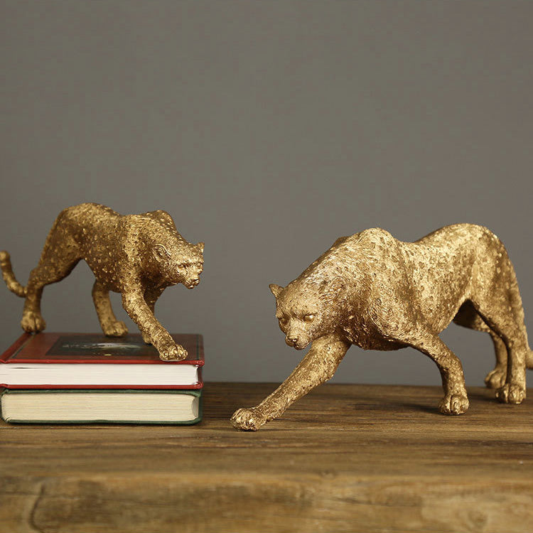 Golden Leopard Figurines