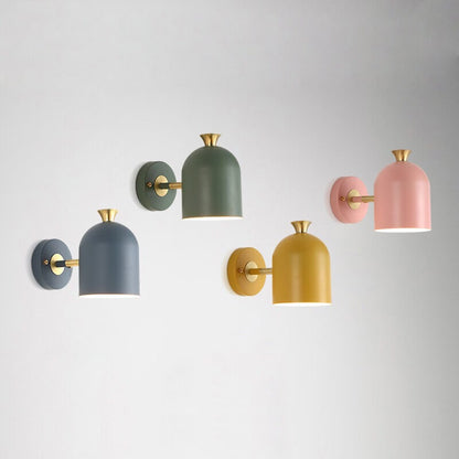 Modern Macaron Metal Cylinder Wall Lamp with 1 Light