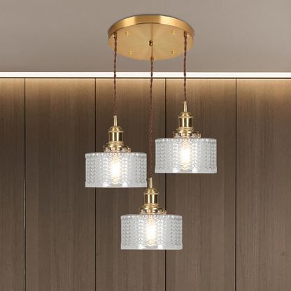 Stunning Cylinder Glass Pendant Light