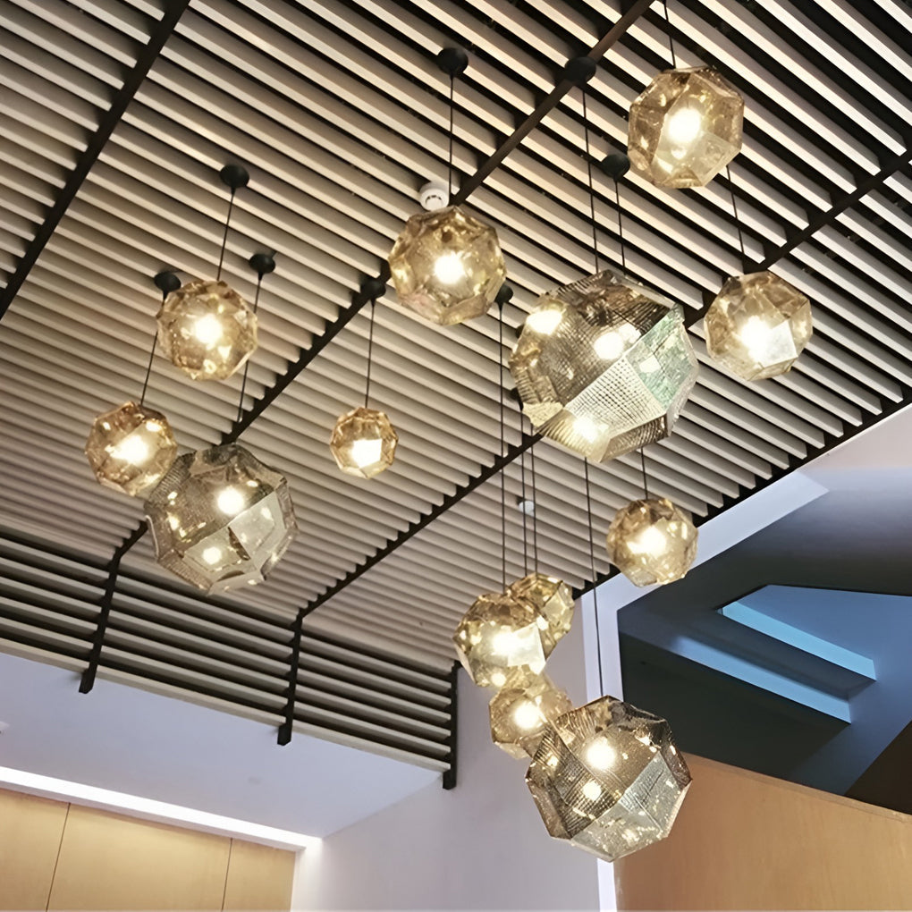 LichtDesign - Geometric Round Pendant Lamp made of Electrolytic Metal