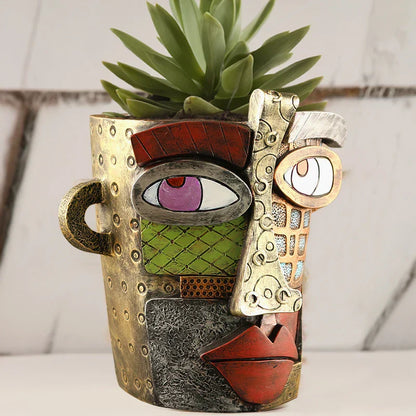 Abstract Face Pot