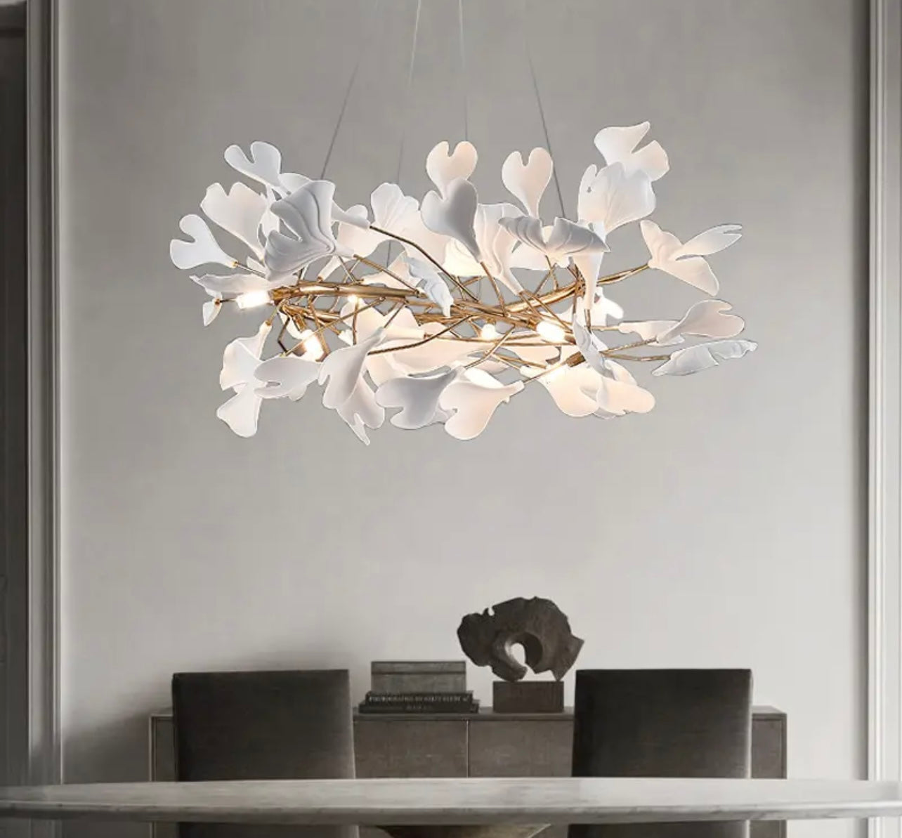 Ceramic Leaf Chandelier