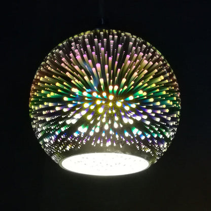 Modern Creative 3D Colorful Fireworks Glass 1-Light Dome Pendant Light lamp