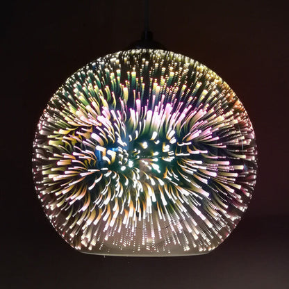 Modern Creative 3D Colorful Fireworks Glass 1-Light Dome Pendant Light lamp